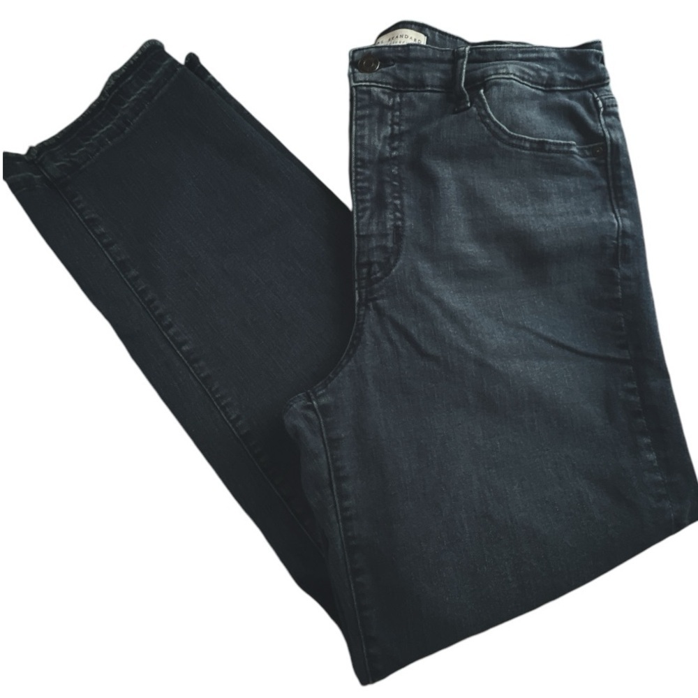 Social Standard by Sanctuary Anthropologie Dark Wash Denim Jeans Raw Hem Sz 12